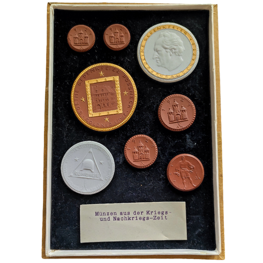 1921-1923 German Porcelain Notgeld & Medallions in Presentation Case, Meißen