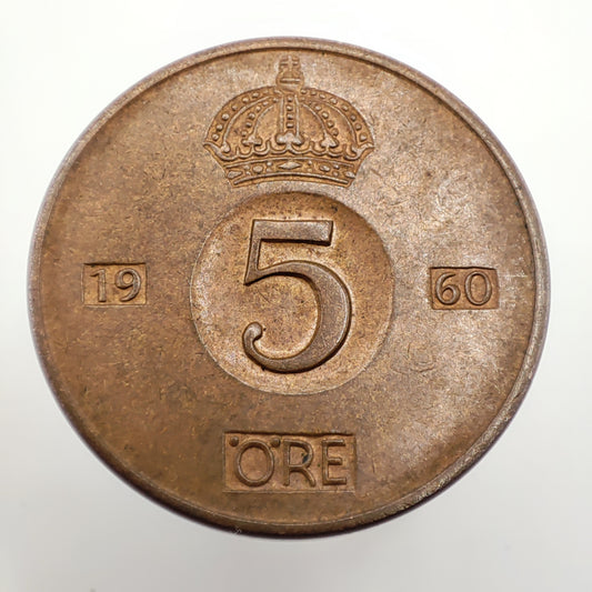 1960 Sweden 5 Öre - Gustaf VI Adolf