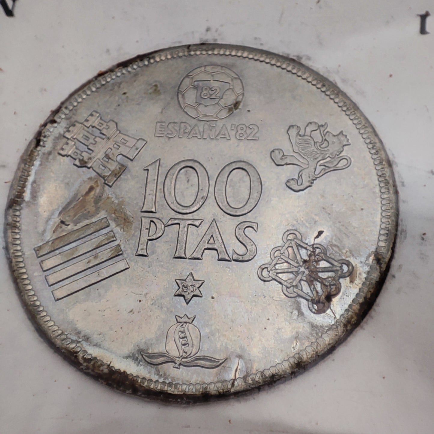 1982 Spain World Cup 100 Pesetas - Restaurante Casa Paco Display Case