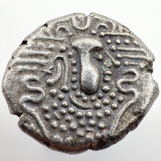 Chalukyas of Gujarat: Silver Gadhaiya Paisa (Drachm) Anonymous Issue c. 1030-1120CE
