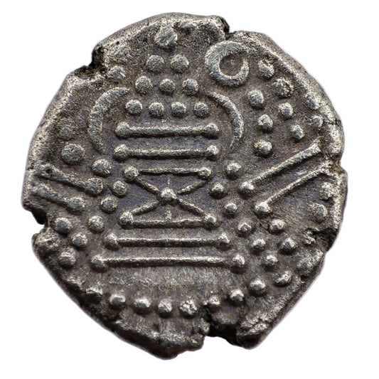 Chalukyas of Gujarat: Silver Gadhaiya Paisa (Drachm) Anonymous Issue c. 1030-1120CE