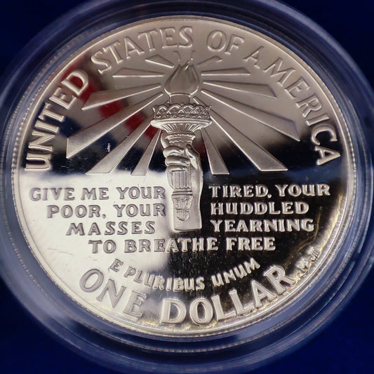 1986 USA Liberty Half Dollar & Silver Dollar - Proof Coin Set in Mint Case