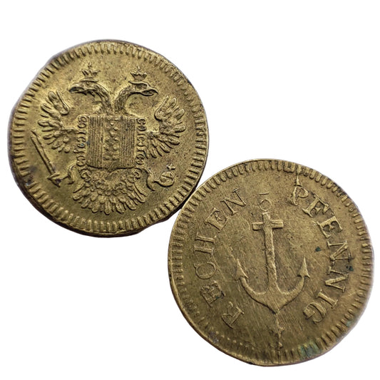 1860's Germany - 1x Rechenpfennig (Counter Token) Münzprägeanstalt h.Chr.Lauer, Anchor