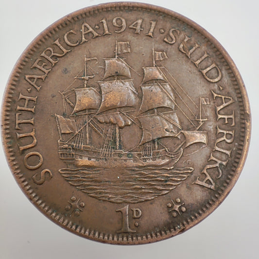 1941 South Africa One Penny, George VI