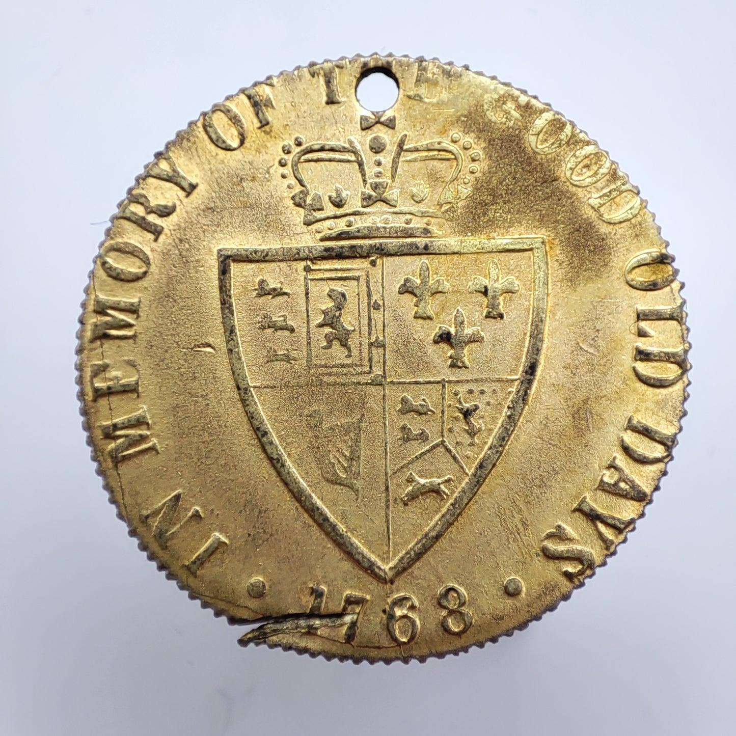 Victorian Spade Guinea Brass Gaming Token - In Memory of the Good Old Days
