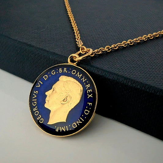 Wren Farthing (1937-1956) - Enamelled Coin Necklace