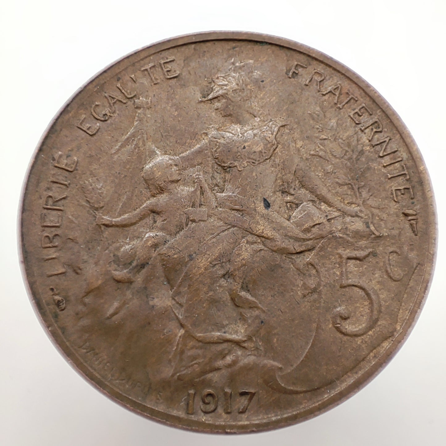 1917 France 5 Centimes (Bronze)