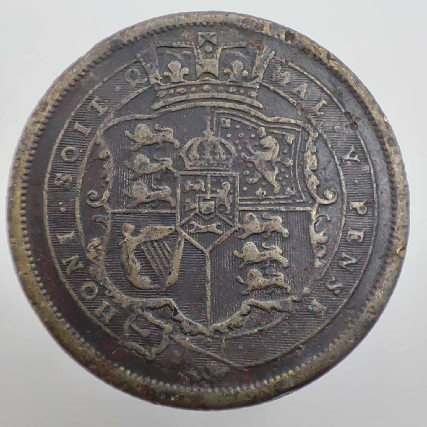 1820 George III 1 Shilling - Contemporary Counterfeit