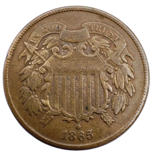 1865 USA 2¢ - Strike-Through Grease Error