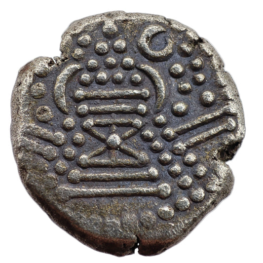 Chalukyas of Gujarat: Silver Gadhaiya Paisa (Drachm) Anonymous Issue c. 1030-1120CE