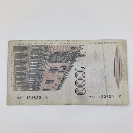 1984 Italy 1000 Lire, Ciampi & Stefani, AC Prefix