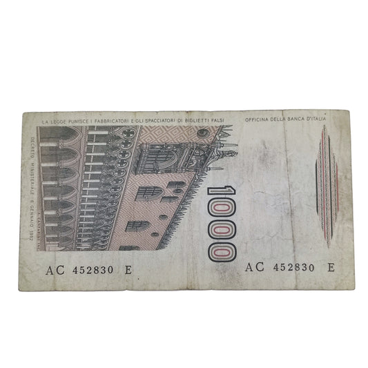 1984 Italy 1000 Lire, Ciampi & Stefani, AC Prefix