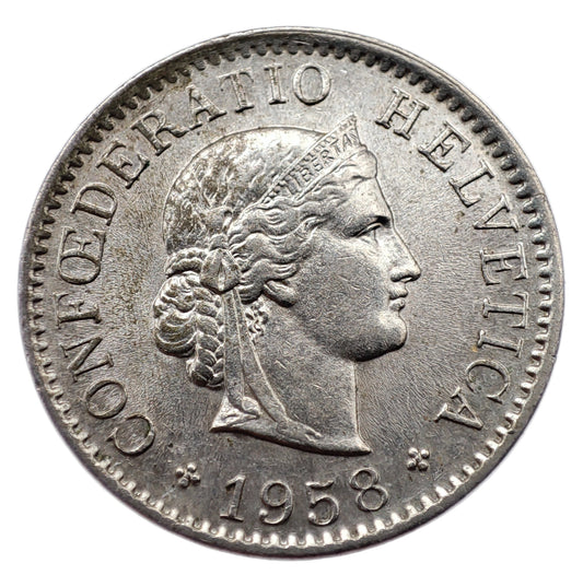 1958 Switzerland 5 Rappen (Libertas)