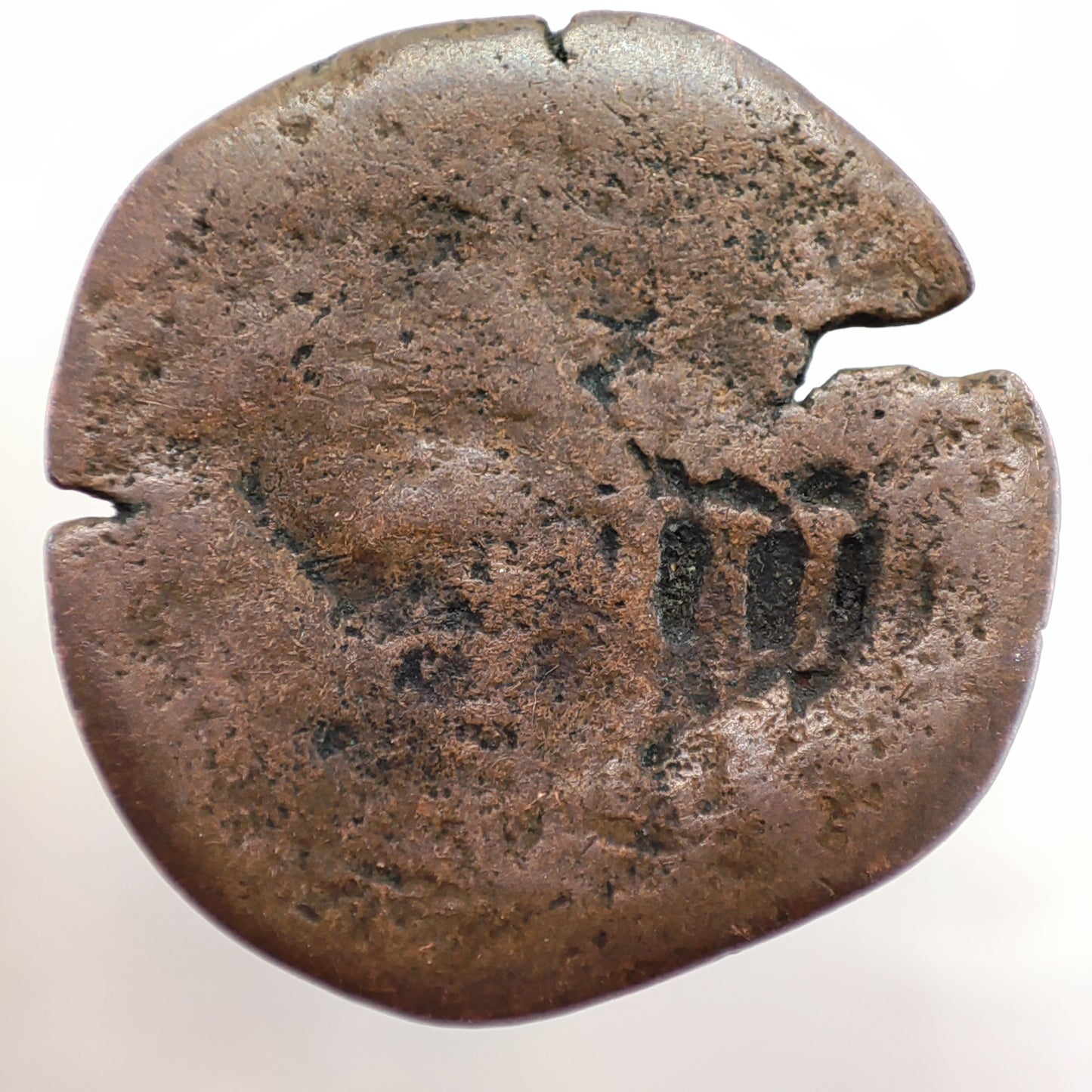 17th c. Spain 6 Maravedis, Countermarked