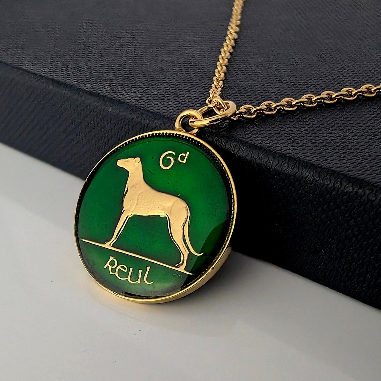 Irish Sixpence - Enamelled Coin Necklace