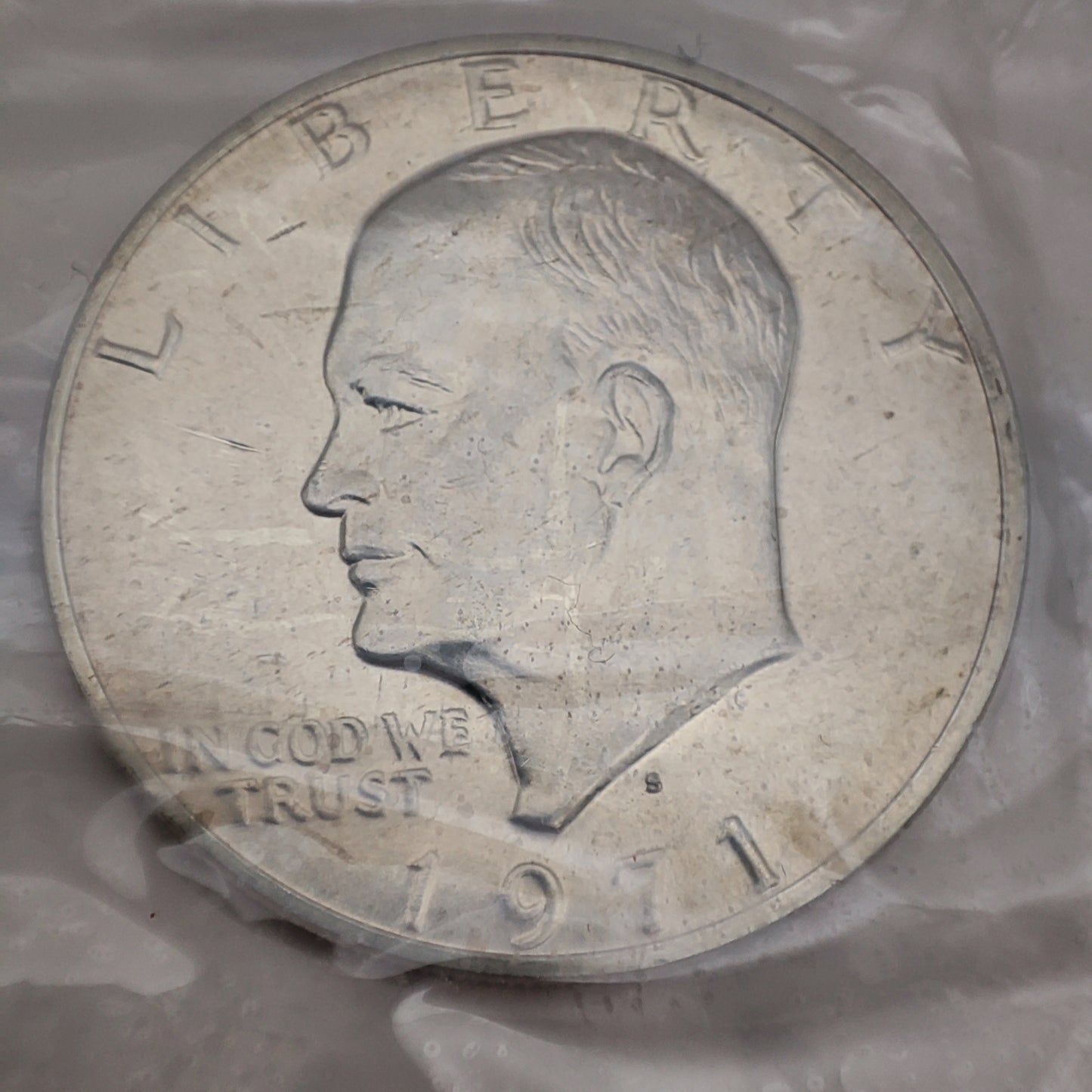 1971 S USA Silver Eisenhower Dollar - Uncirculated in Original Packaging