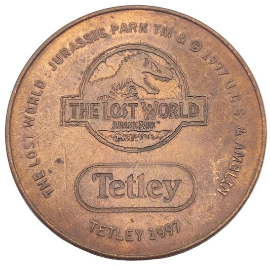 1997 UK Tetley's Lost World: Jurassic Park Promotional Medallion - Stegosaurus