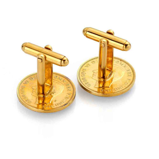 Wren Farthing (1937-1956)- Enamelled Coin Cufflinks