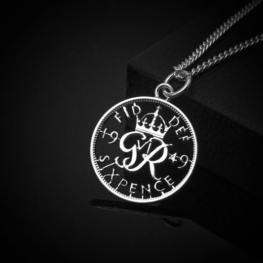 George VI Sixpence (1937-1952) - Cut Out Coin Necklace