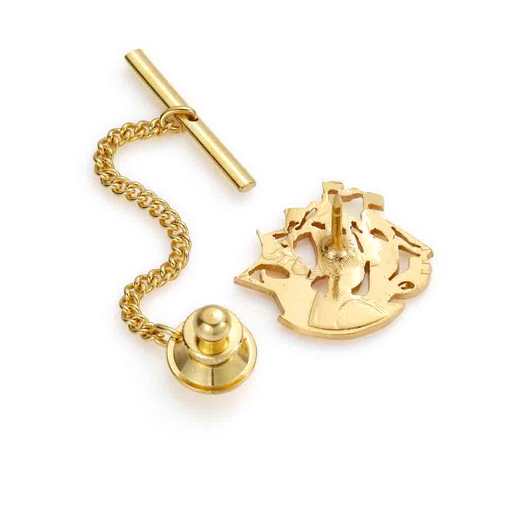 Halfpenny Ship - Cut Out Coin Tie Pin