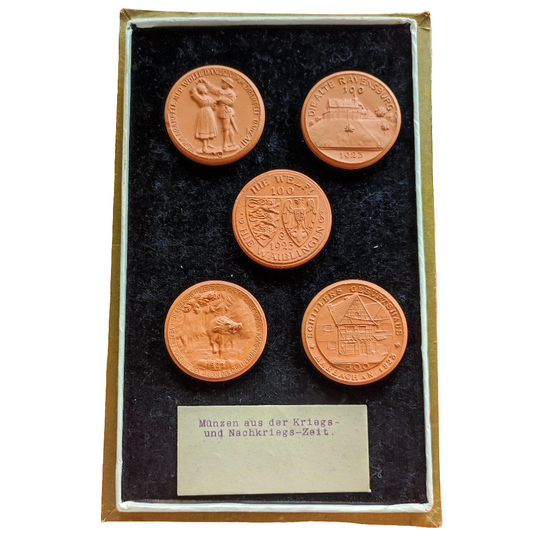 1923 German High Relief Porcelain Notgeld (Spendenmedallien) in Presentation Case