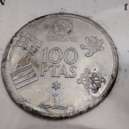 1982 Spain World Cup 100 Pesetas - Restaurante Casa Paco Display Case