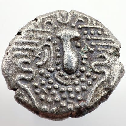 Chalukyas of Gujarat: Silver Gadhaiya Paisa (Drachm) Anonymous Issue c. 1030-1120CE