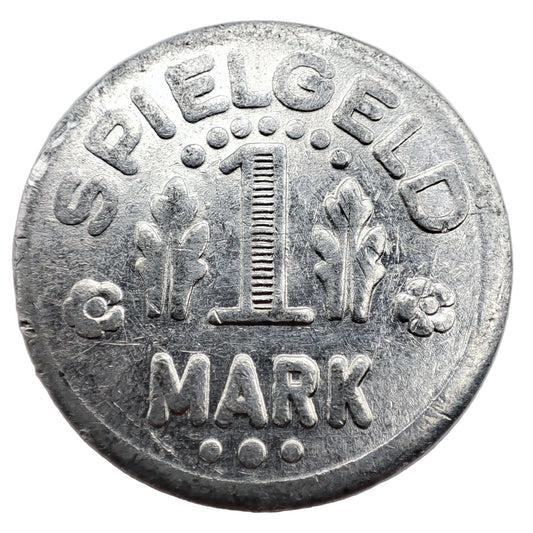 ND Germany 1 Metal Spielgeld Mark (Checkerboard Reverse)