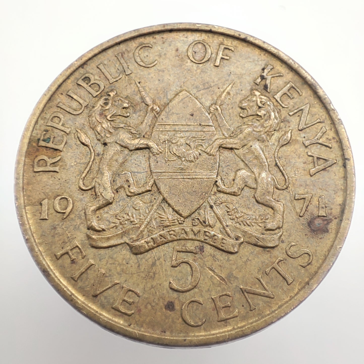 1971 Republic of Kenya 5 Cents (Llantrisant Mint)