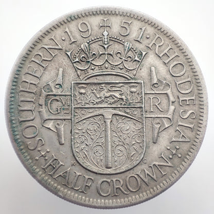 1951 Southern Rhodesia (Zimbabwe) Half Crown