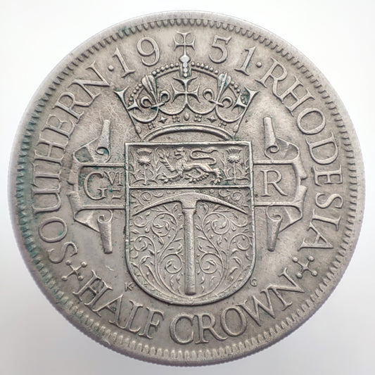 1951 Southern Rhodesia (Zimbabwe) Half Crown