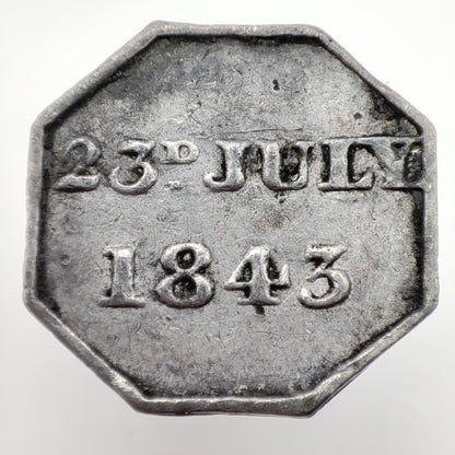 1843 Scottish Communion Token - Stanley FPC