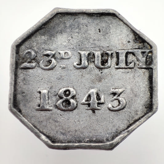 1843 Scottish Communion Token - Stanley FPC