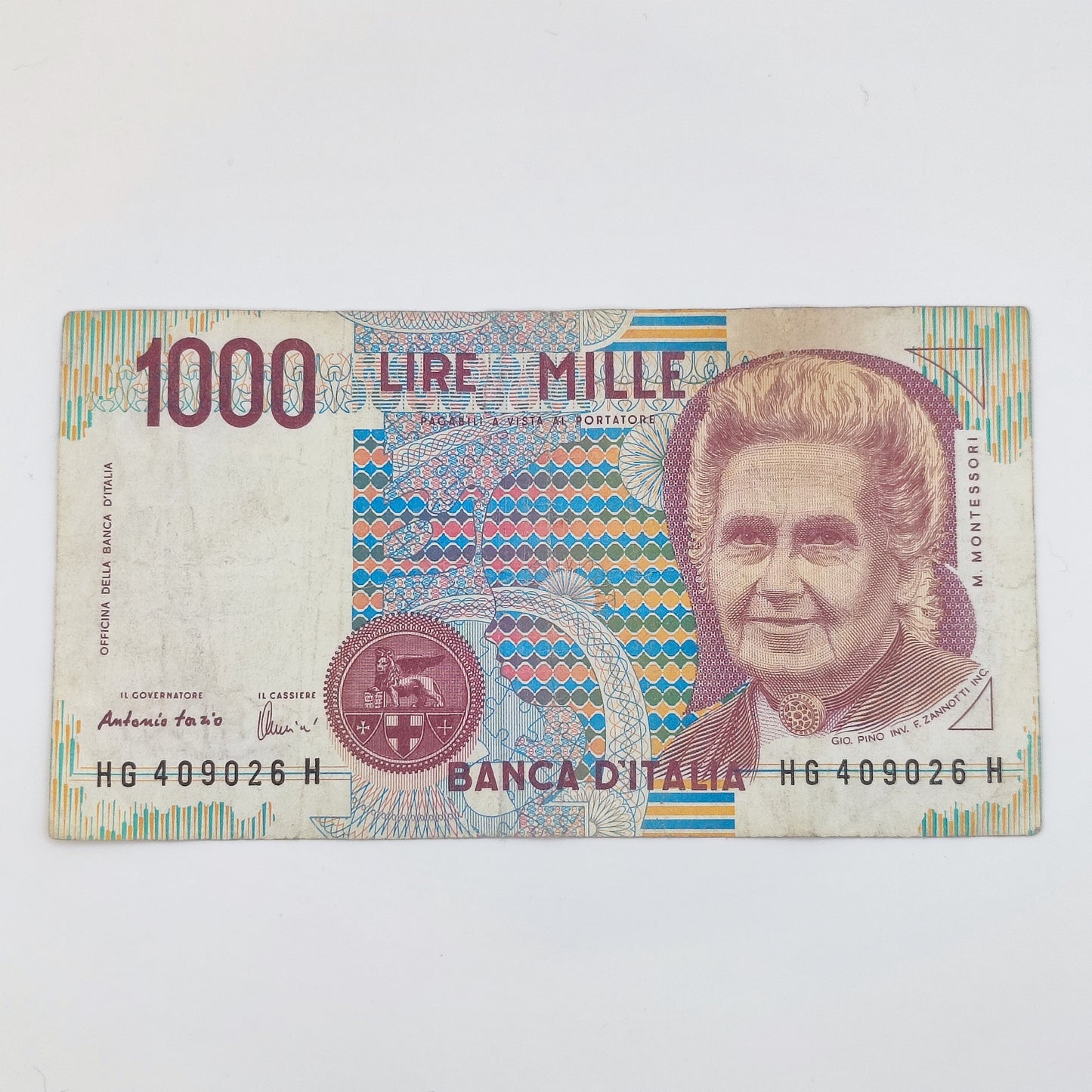 1998 Italy 1000 Lire (Montessori), Fazio & Amici, HG Prefix