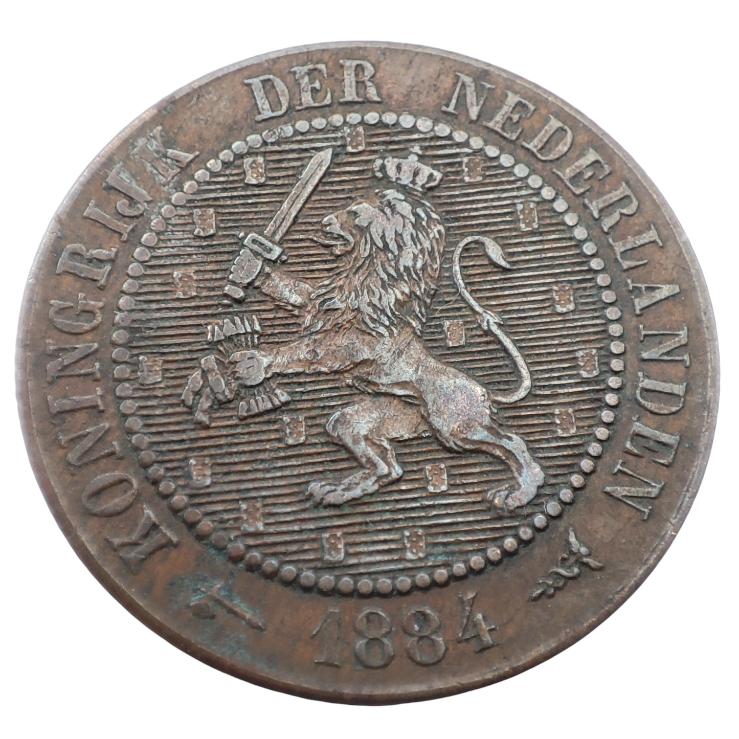 1884 Netherlands 2 1/2 Cents, William III & Wilhelmina