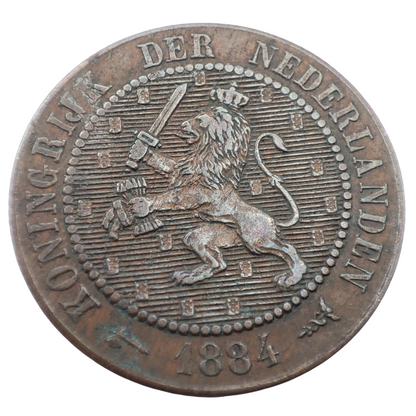 1884 Netherlands 2 1/2 Cents, William III & Wilhelmina
