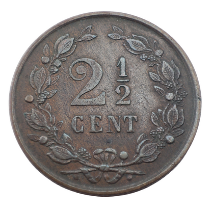 1884 Netherlands 2 1/2 Cents, William III & Wilhelmina