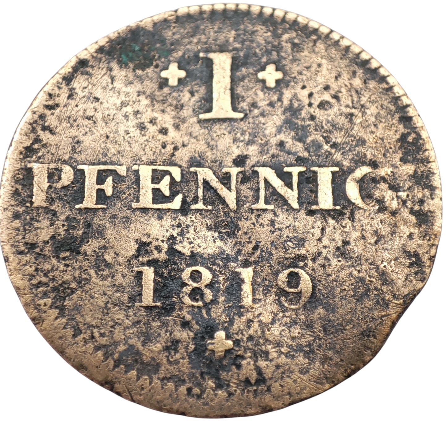 1819 City of Frankfurt, 1 Pfennig 'Judenpfennig'