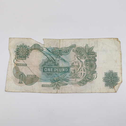 1970-1978 One Pound Note - Elizabeth II, Series C; portrait