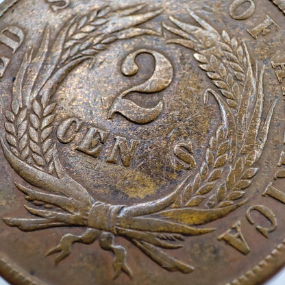 1865 USA 2¢ - Strike-Through Grease Error