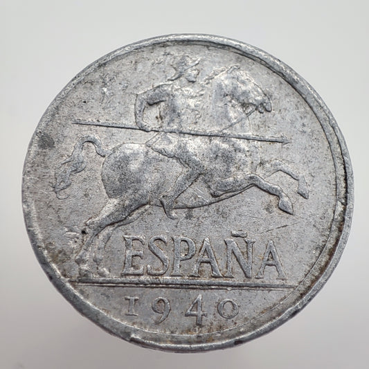 1940 Spain 5 Centimos (Iberian Rider)