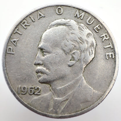 1962 Cuba 20 Centavos - José Martí