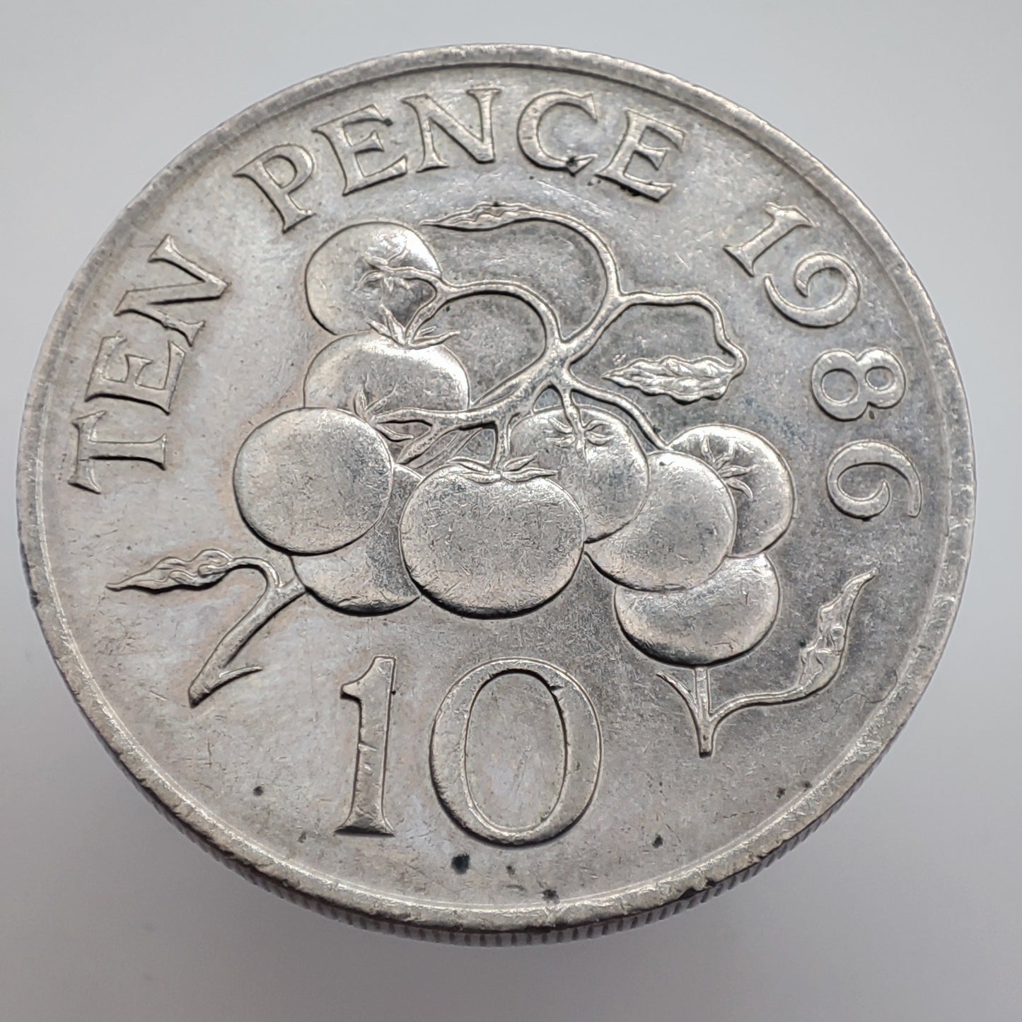 1986 Guernsey 10 Pence - Large Type FAO