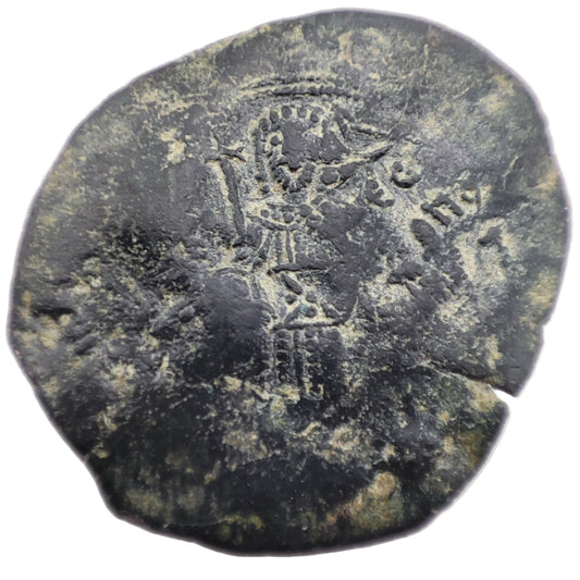 1185-11195CE Byzantine Empire Aspron Trachy - Isaac II Angelos