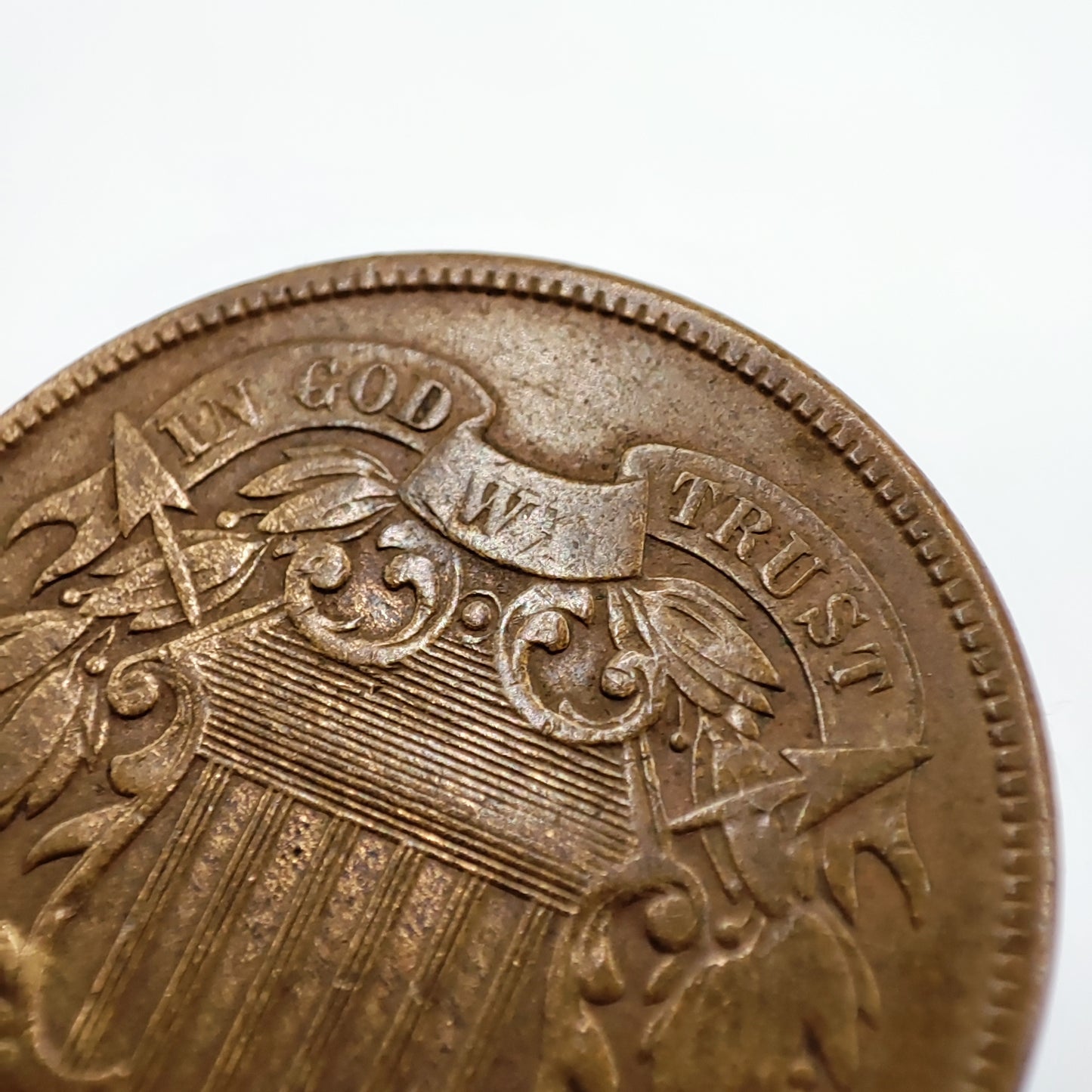 1865 USA 2¢ - Strike-Through Grease Error