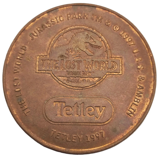 1997 UK Tetley's Lost World: Jurassic Park Promotional Medallion - T-Rex