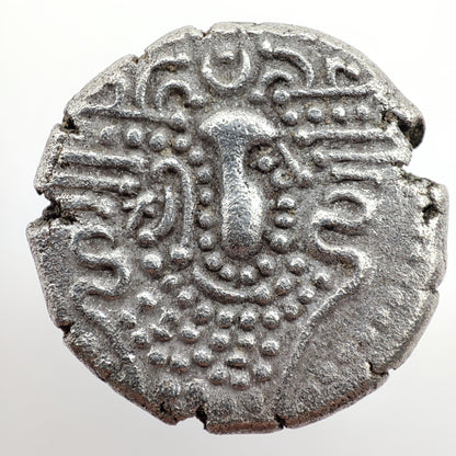Chalukyas of Gujarat: Silver Gadhaiya Paisa (Drachm) Anonymous Issue c. 1030-1120CE