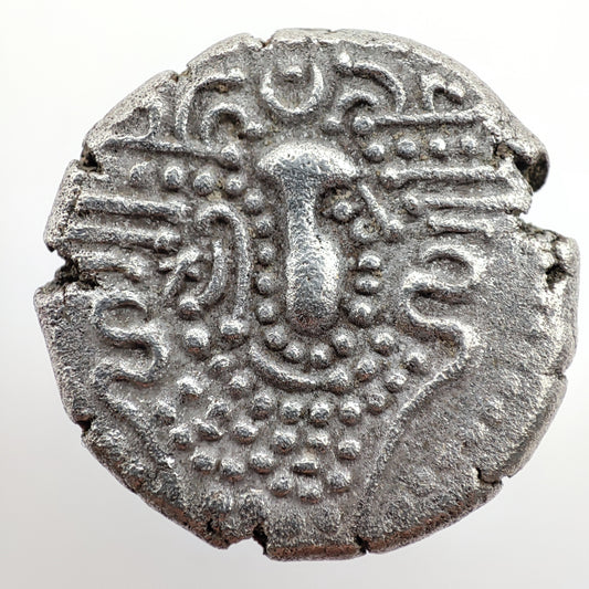 Chalukyas of Gujarat: Silver Gadhaiya Paisa (Drachm) Anonymous Issue c. 1030-1120CE