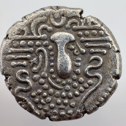 Chalukyas of Gujarat: Silver Gadhaiya Paisa (Drachm) Anonymous Issue c. 1030-1120CE