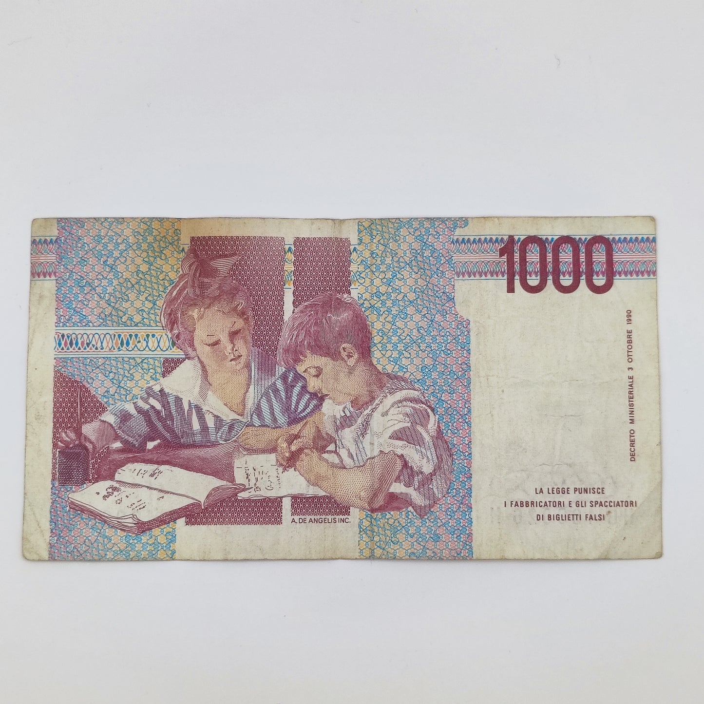 1998 Italy 1000 Lire (Montessori), Fazio & Amici, HG Prefix